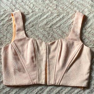 Light pink rose cropped corset top